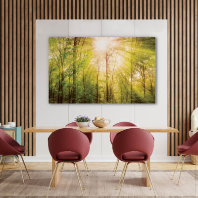 Akustikbild Wald in einem Besprechungraum mit gemütlicher Einrichtung