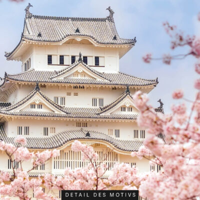 Akustikbild Tempel mit Kirschblüten