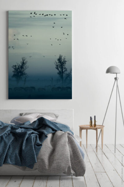 Akustikbild Pferde im Nebel