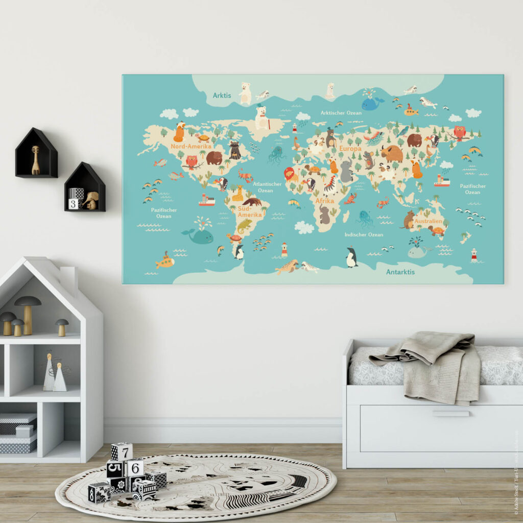 Akustikbild Karte Blaue Welt