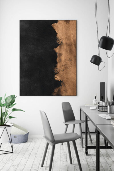 Akustikbild Black & Copper Painting