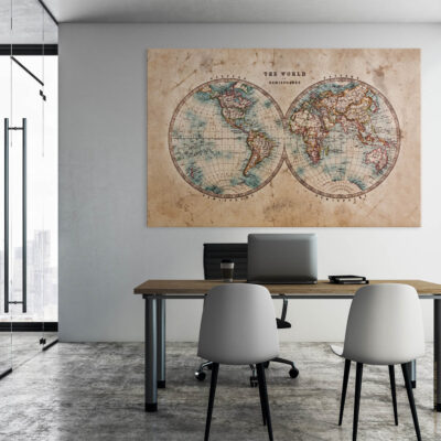 Akustikbild Weltkarte Hemisphären