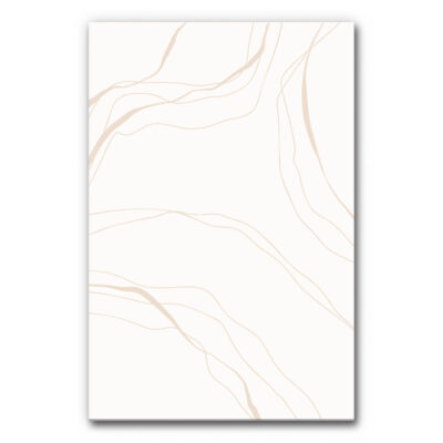 Akustikbild Linien auf Zart-Creme I - Zart, reduziert, stilvoll. Feine beigefarbene Linien fließen in organischen Bögen über einen cremeweißen Hintergrund. Leicht, elegant, zurückhaltend – perfekt für ruhige, helle Räume mit einem Hang zu klarer Ästhetik.