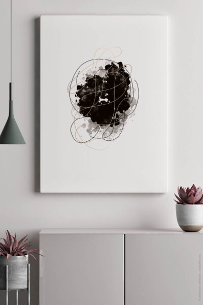 Akustikbild Warm Black with Golden Lines 3