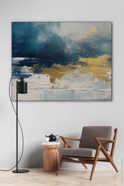 Akustikbild Blau mit Gold