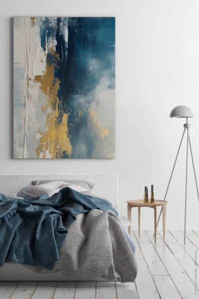 Akustikbild Blau mit Gold