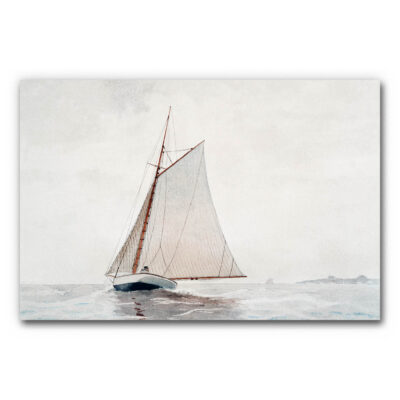 Akustikbild The Sailor - ein blasses Gemälde mit einem Segelschiff in unruhigem Gewässer.