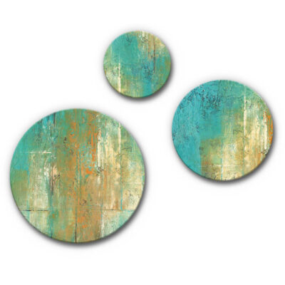 Rundes Akustikbild Turquoise & Ocher