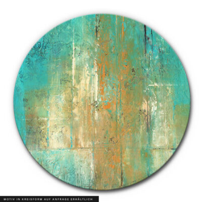 Rundes Akustikbild Turquoise & Ocher