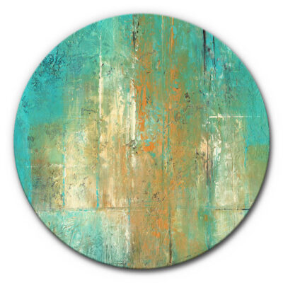 Rundes Akustikbild Turquoise & Ocher