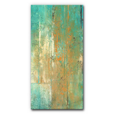 Akustikbild Turquoise and Ocher (140x70x4 cm CanvasStyle, SensationSeide)
