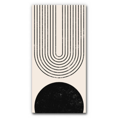 Akustikbild Circle And Lines (50x100 cm AluStyle Weiß)