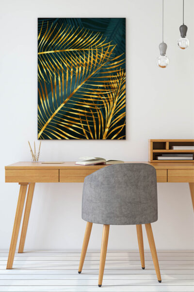 Akustikbild Golden Palm Leafs