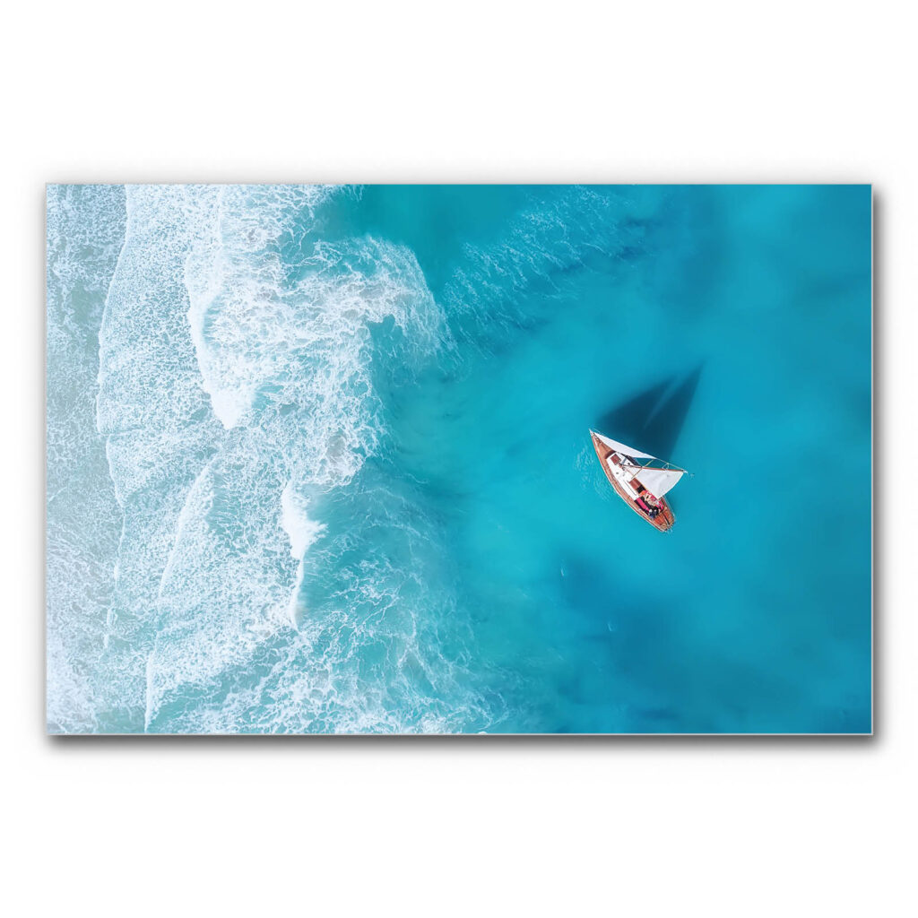 Akustikbild mit Boot und Bucht