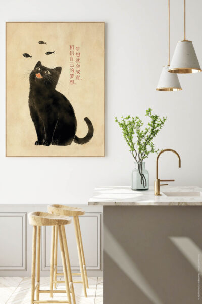 Die Katze träumt von Fischen