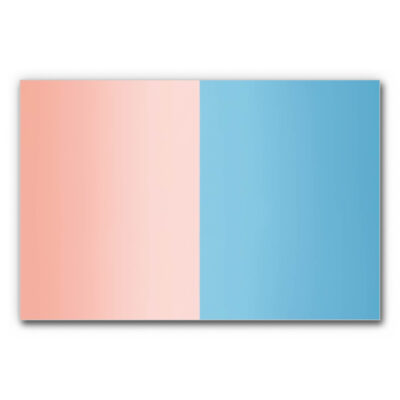 Akustikbild Im Gegensatz Harmonie zeigt eine rosafarbene und eine hellblaue Fläche, die gleich groß nebeneinanderliegen.