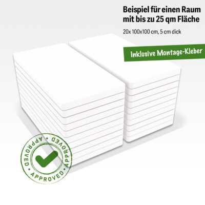 XL Set Schallabsorber Platten– Basotect Rechtecke inkl. Kleber