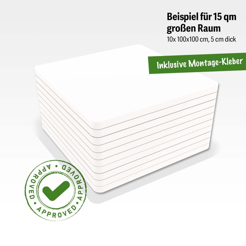 Akustikplatten im Set von 10 Stücken je 100 cm x 100 cm