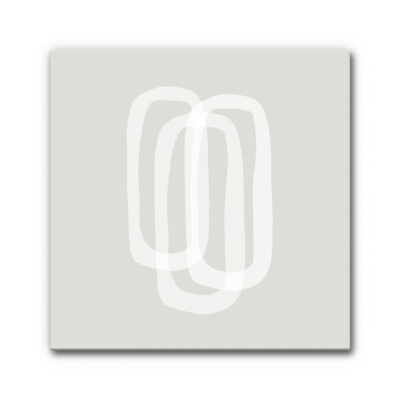 Design-Akustikbild Resonanz abstrakt mit überlagerten geometrischen Formen in Grautönen, minimalistische Komposition mit transparenter Linienwirkung und ruhiger Gestaltung.