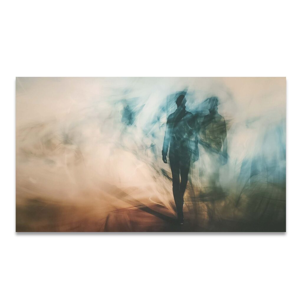 Akustikbild Im Licht der Begegnung (180x105x4 cm CanvasStyle)