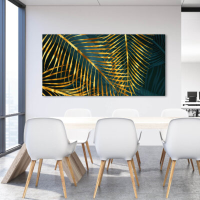 Akustikbild Golden Palm Leafs 1