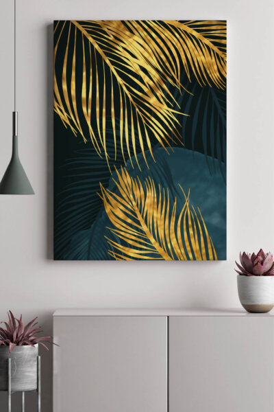 Akustikbild Golden Palm Leafs 3