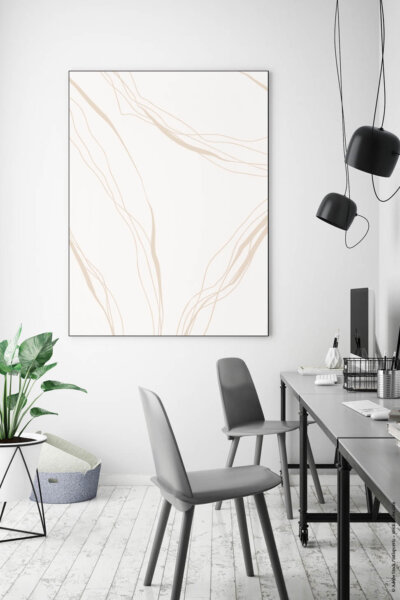 Akustikbild Linien auf Zart-Creme II
