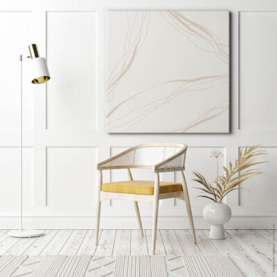 Akustikbild Linien auf Zart-Creme II