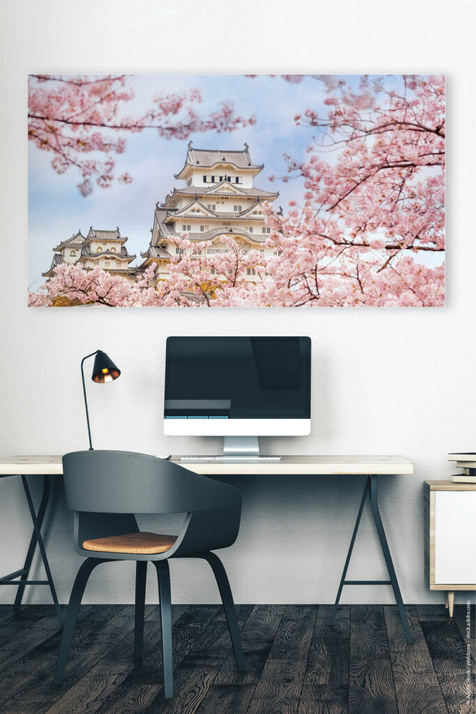 Akustikbild Tempel mit Kirschblüten