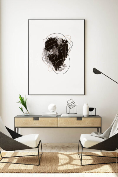 Akustikbild Warm Black with Golden Lines 2
