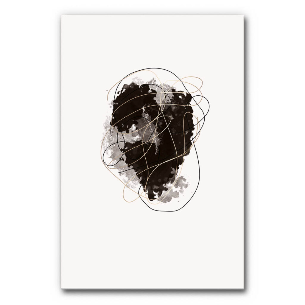 Akustikbild Warm Black with Golden Lines 2