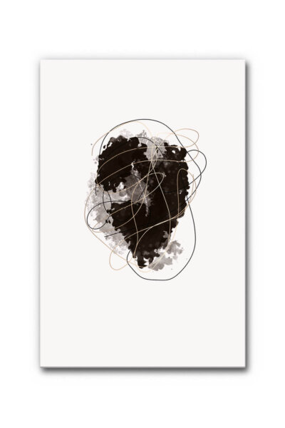 Akustikbild Warm Black with Golden Lines 2
