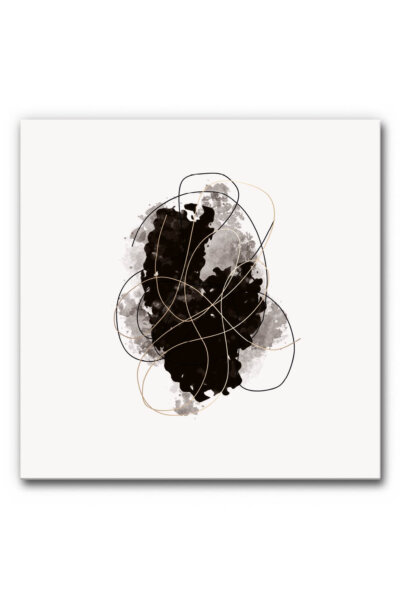 Akustikbild Warm Black with Golden Lines I