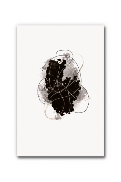 Akustikbild Warm Black with Golden Lines I