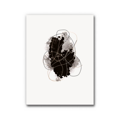Akustikbild Warm Black with Golden Lines I
