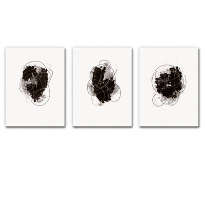 Akustikbild Warm Black with Golden Lines I