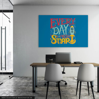 Akustikbild Every Day Is A New Start - Ozeanblau