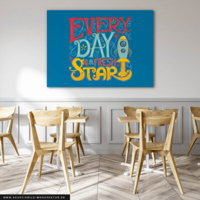 Akustikbild Every Day Is A New Start - Ozeanblau