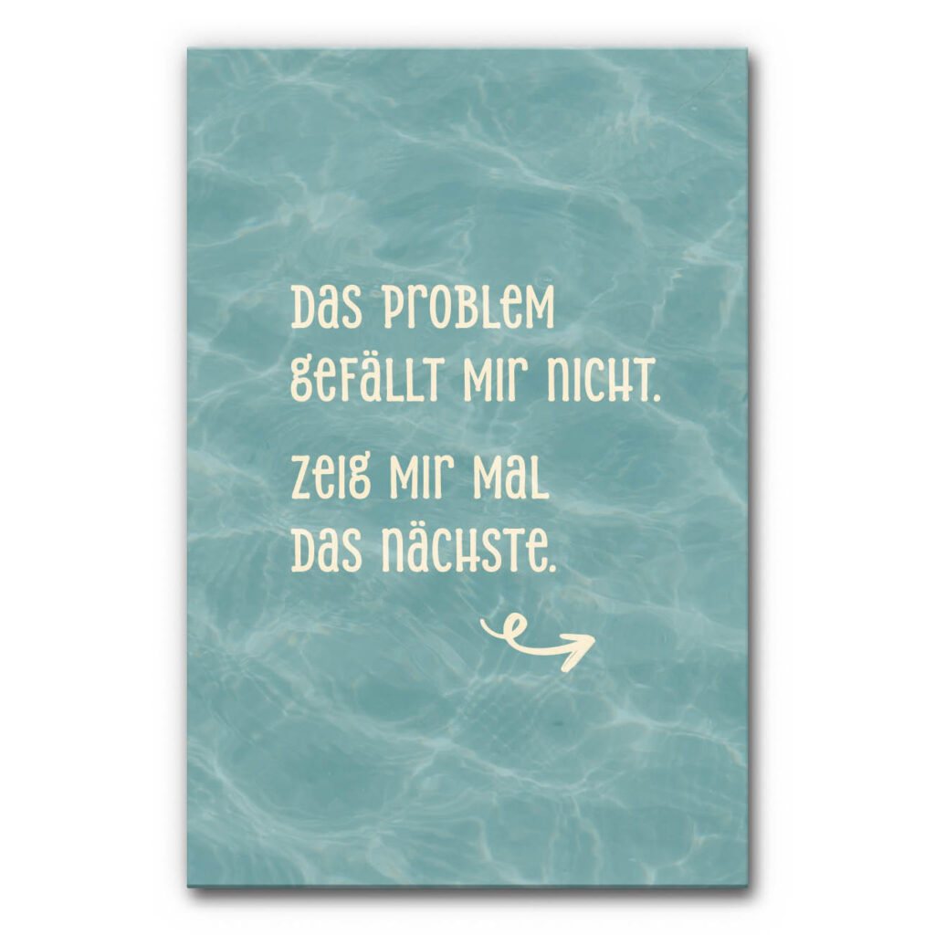 Akustikbild mit Spruch "Das Problem gefällt mir nicht"