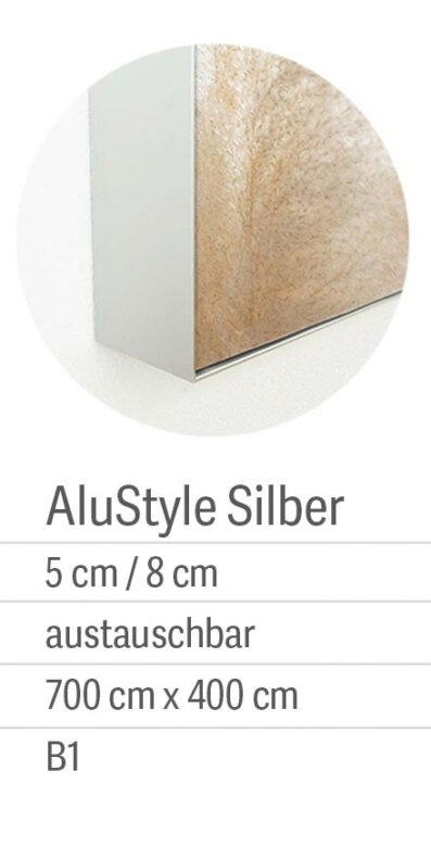 Vorschau Akustikbild mit silbernem Aluminium Rahmen