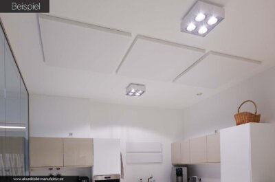 Schallschutzplatte Quadrat in einer Büro-Küche