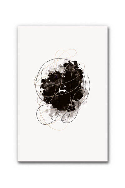 Akustikbild Warm Black with Golden Lines III