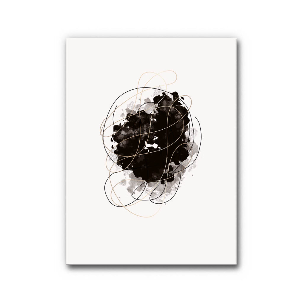 Akustikbild Warm Black with Golden Lines 3 - Modern