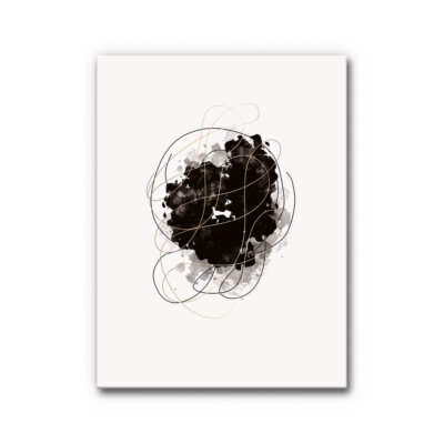 Akustikbild Warm Black with Golden Lines III