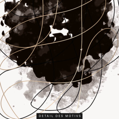 Akustikbild Warm Black with Golden Lines III