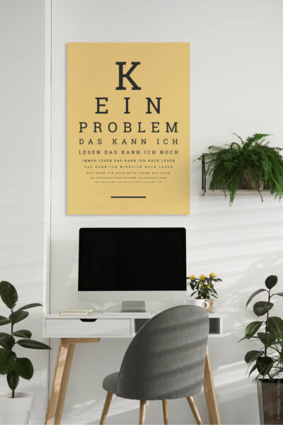 Akustikbild Spruch: Sehtest "Kein Problem" (Farbe individualisierbar)