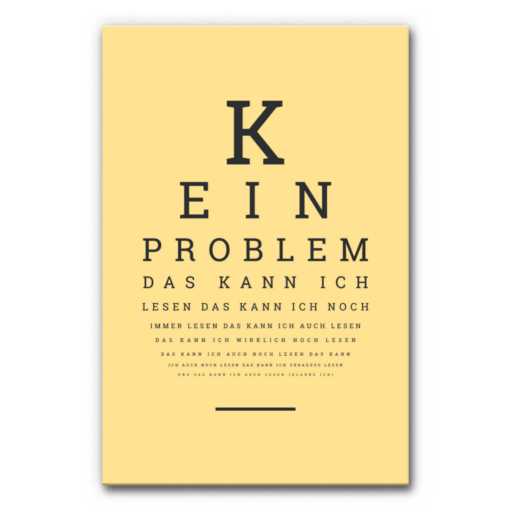 Witziges Akustikbild Sehtest