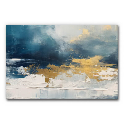 Akustikbild Blau mit Gold