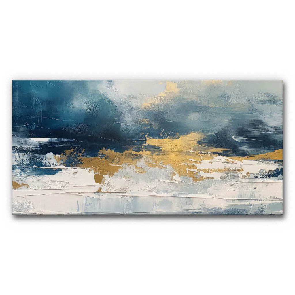 Akustikbild Blau mit Gold