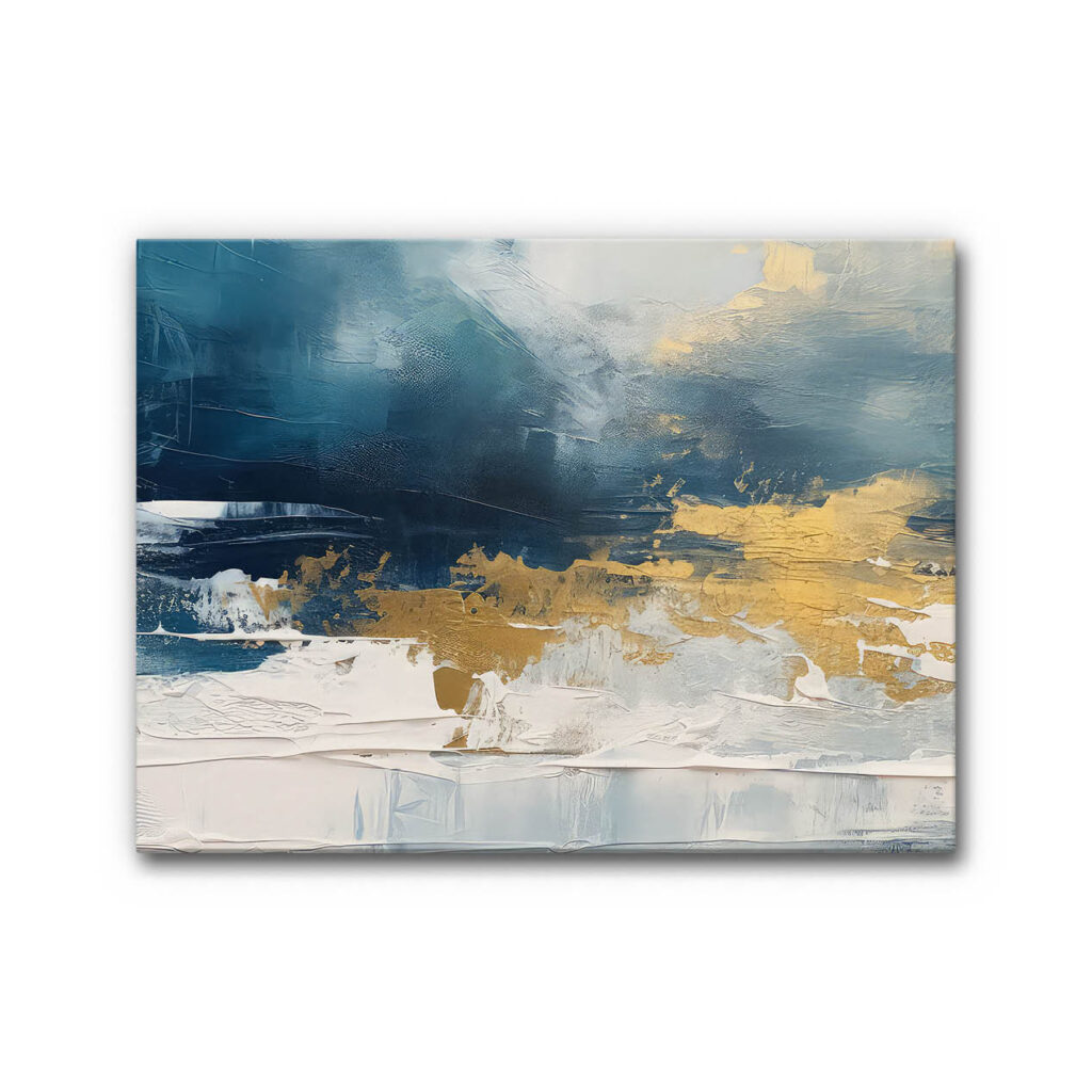 Akustikbild Blau mit Gold